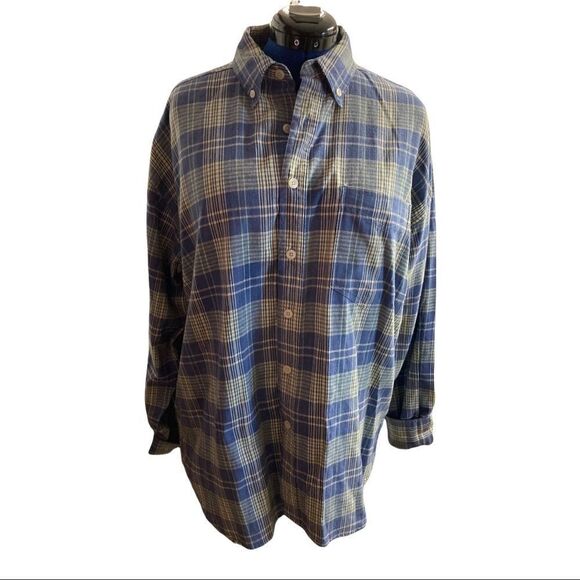 BASIC‎ EQUIPMENT Clothing Co. Men’s Shirt, size Large, blue plaid, New With Tags - Picture 11 of 11